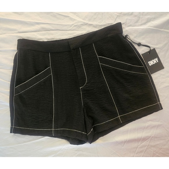 Dkny Pants - DKNY Women's Shorts Size 4 Black with White Stitching NWT  L145